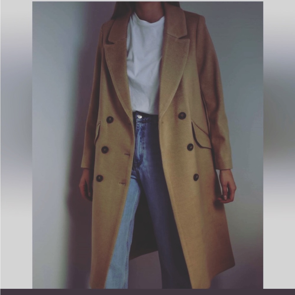 H&M camel coat small Classic piece autumn fall beige